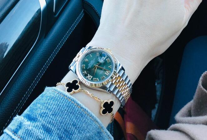 The green dial Rolex Datejust is really amazing.