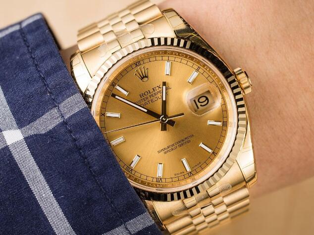 The gold Datejust looks more noble and precious.