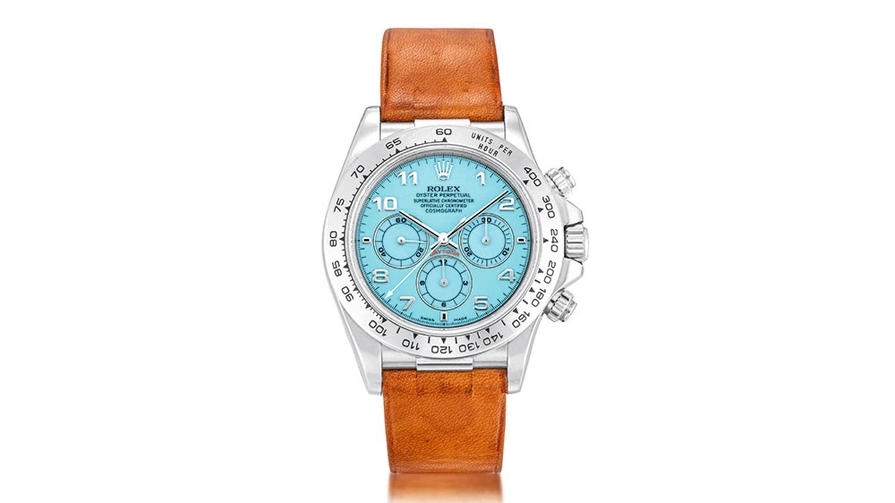 This Platinum UK AAA Replica Rolex ‘Zenith’ Daytona With a Turquoise Dial, One Of Just Five, Sold for £2.3 Million at Auction